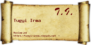 Tugyi Irma névjegykártya